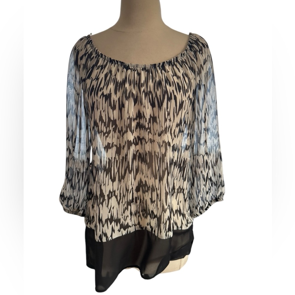 NWT AB Studio Semi-Sheer Blouse